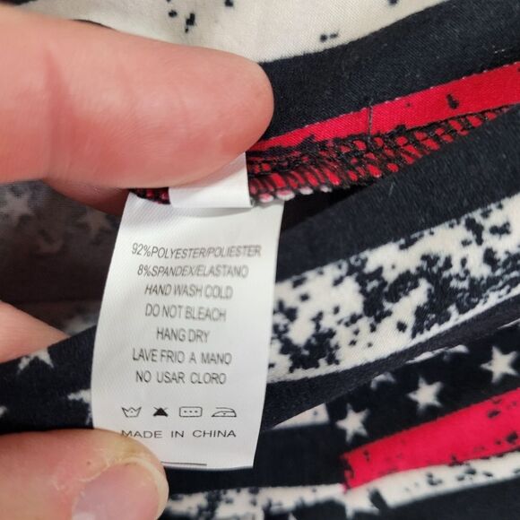 American Firefighter Flag Polyester‎ Spandex Ankle Leggings Size S - Picture 7 of 7